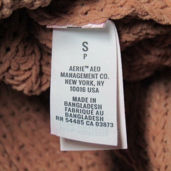 Aerie Oversized Mocha Brown Long Sleeve Tunic Sweater Size S Rib Knit Side Vents - Picture 7 of 9